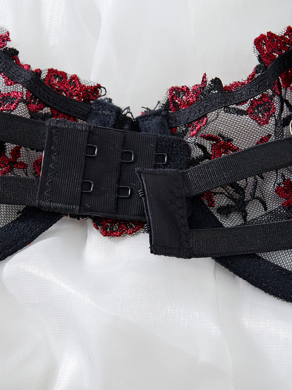 Sexy black and red lacey floral 2pcs