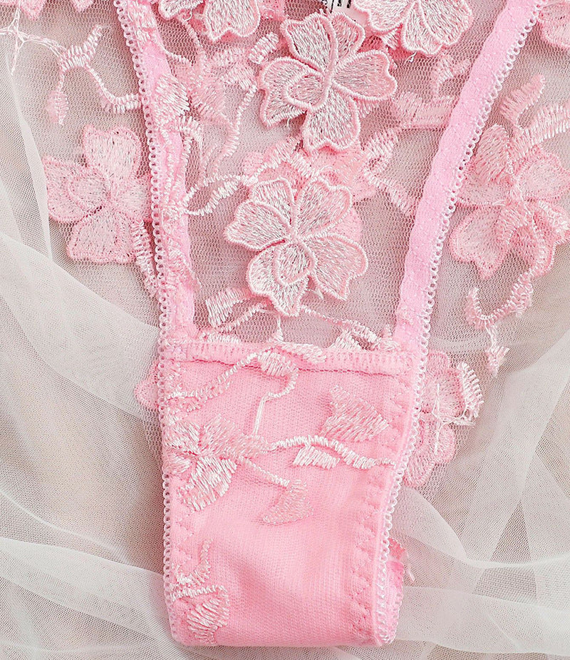 2pcs  youthful floral lingerie set